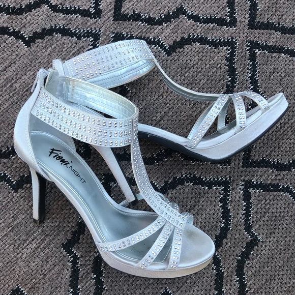 elegant silver high heels